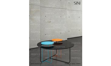 SİNİ SEHPA SETİ SİNİ SEHPA SİYAH / BEYAZ