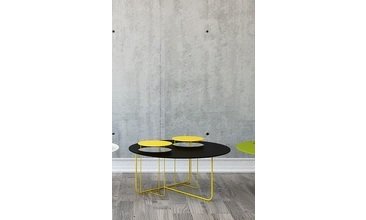 SİNİ SEHPA SETİ SİNİ SEHPA SİYAH / BEYAZ