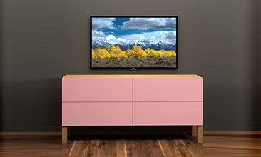 BLU 4 ÇEKMECELİ TV SEHPASI PEMBE NATURAL