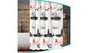 İSTANBUL BANYO PERDESİ, DUŞ PERDESİ ÇİFT KANATLI 110X200CM