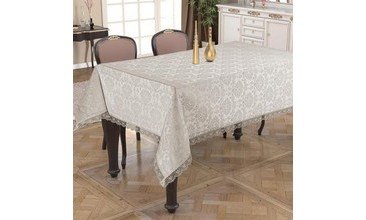 PRADO GOLDEN LAUREL LACED DERTSİZ MASA ÖRTÜSÜ 140X180 KREM