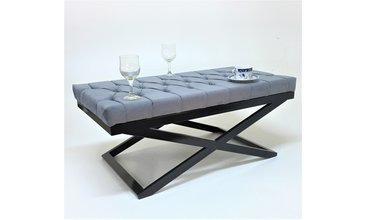 HANSEL METAL AYAKLI PUF BENCH GRİ SİYAH