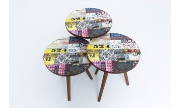 VİNTAGE ÜÇLÜ ZİGON SEHPA