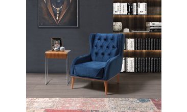 KARAMEL MAVİ KİREMİT KOLTUK TAKIMI 3LÜ