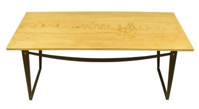 İSTANBUL TEMALI DOĞAL AĞAÇ MASA 120 X 70