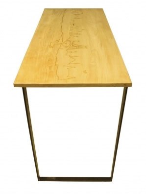 İSTANBUL TEMALI DOĞAL AĞAÇ MASA 120 X 70