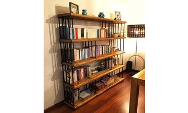 HASIR AHŞAP KİTAPLIK 150 CM TEAK RENGİ