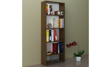 LİNDA ARKALIKLI KİTAPLIK CEVİZ BEYAZ